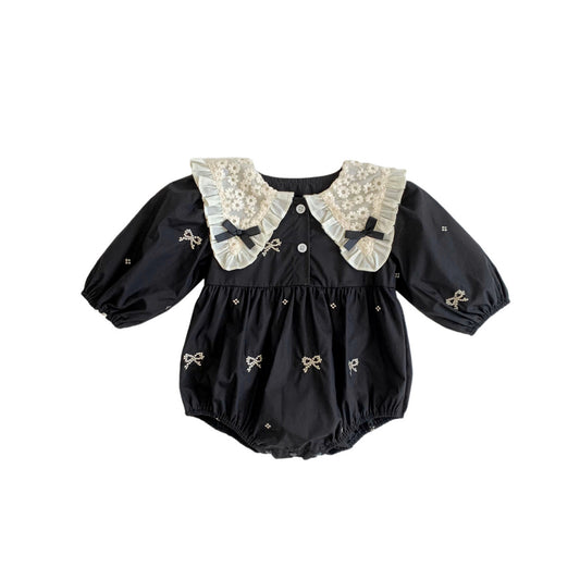 Autumn Clothes Baby's Gown Doll Collar Lace Embroidery