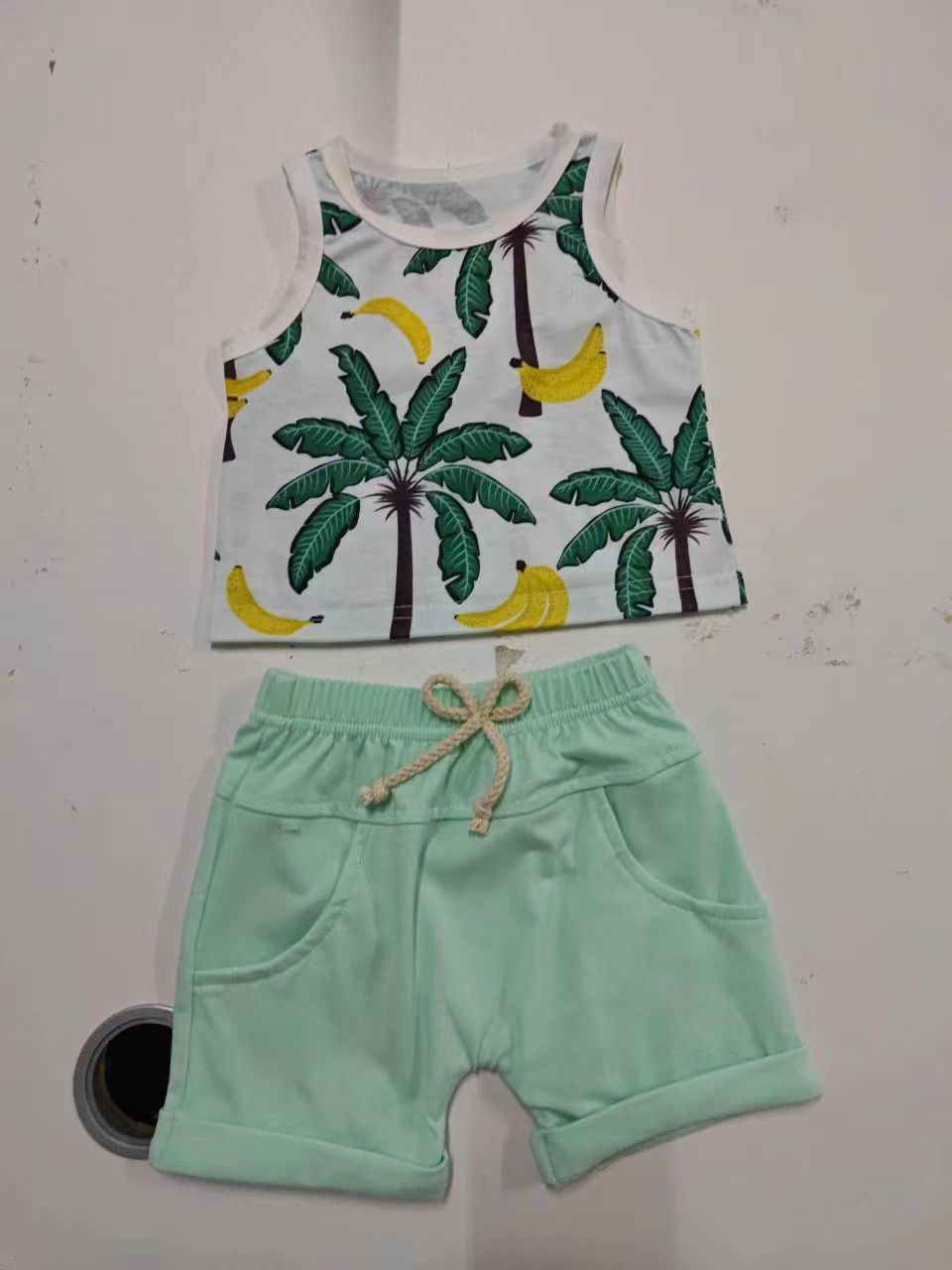 Spring Leisure Printed Vest Shorts Set