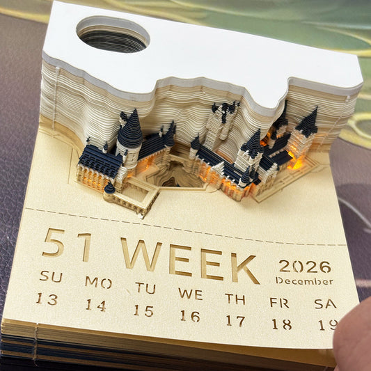 3D Sticky Note Paper Carving Creative Annual Meeting Tear-off Desktop Notepad Ornament