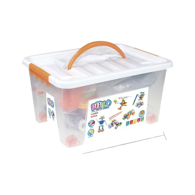 DIY Disassembly Soft Silicone Building Blocks Engineering Vehicle Robot Assembly Model Screw Tool Kit