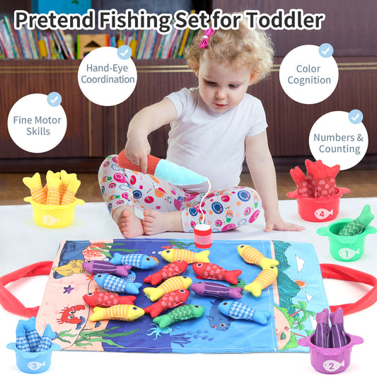 Baby Fishing Toys Three-dimensional Fabric Crawling Early Education Enlightenment