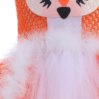 Orange Fox Role Cosplay Clothes Girls Mesh Bubble Skirt