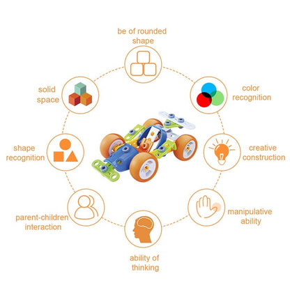 DIY Disassembly Soft Silicone Building Blocks Engineering Vehicle Robot Assembly Model Screw Tool Kit