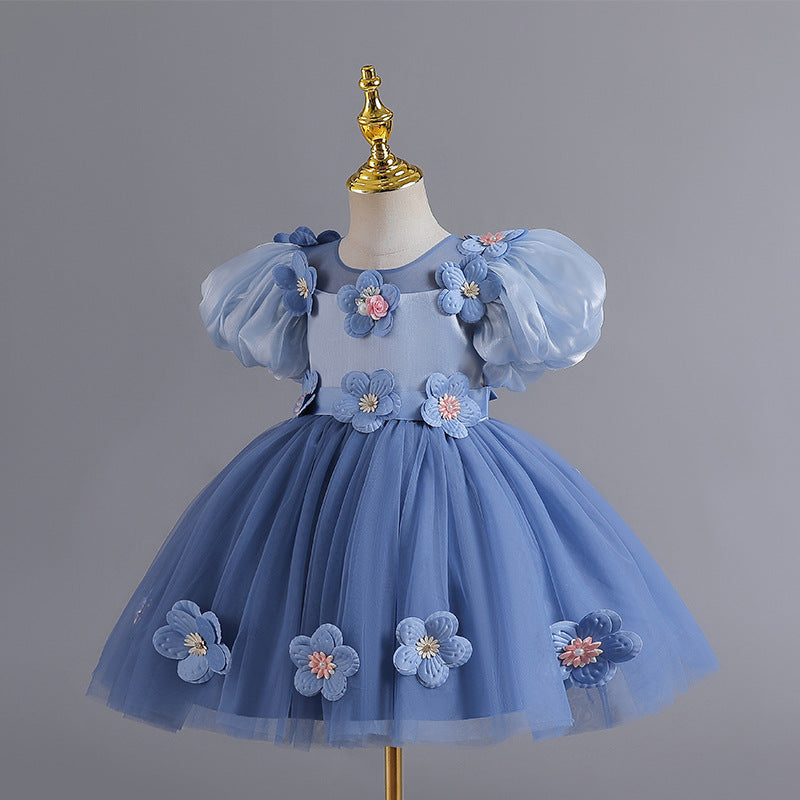 Girls' High-end Flowers Fashionable Dress